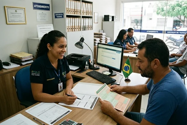 Cliente recebendo orientações sobre transferência de veículo.